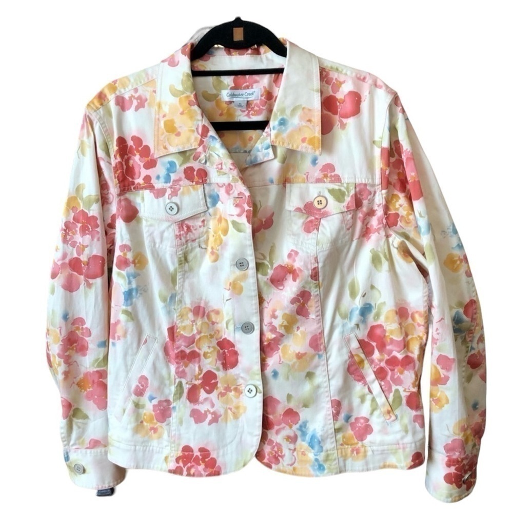 2/$20 Coldwater Creek lightweight  floral Jacket size Medium